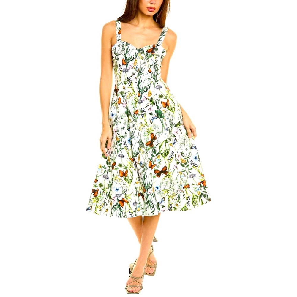 NWT Avec Les Filles Floral Print Midi Dress